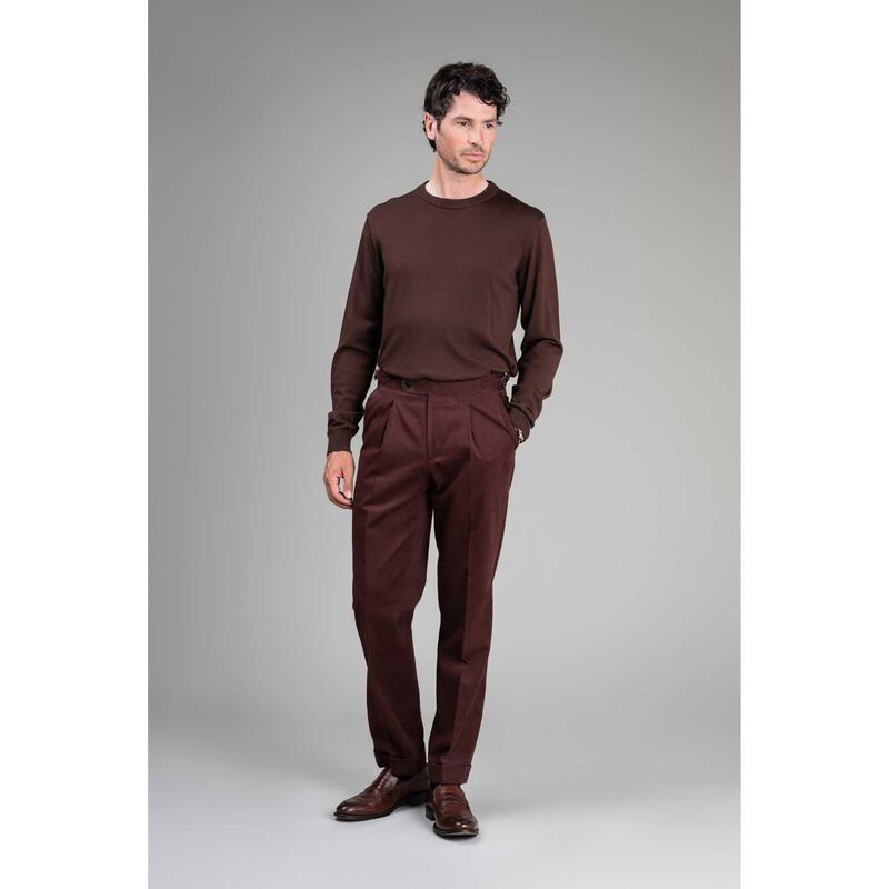 Rembrandt Naseby Mocha Brown Crew Neck Jersey image number 2